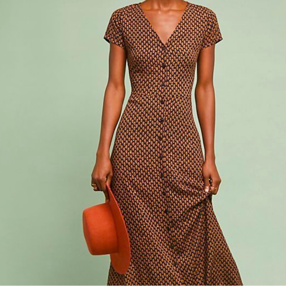 Frye Printed Button Up Maxi Dress